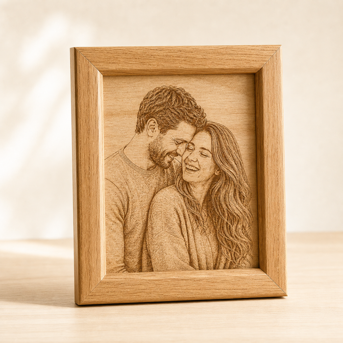 Personalized family and couple photo engraving gifts by Evervain Studio