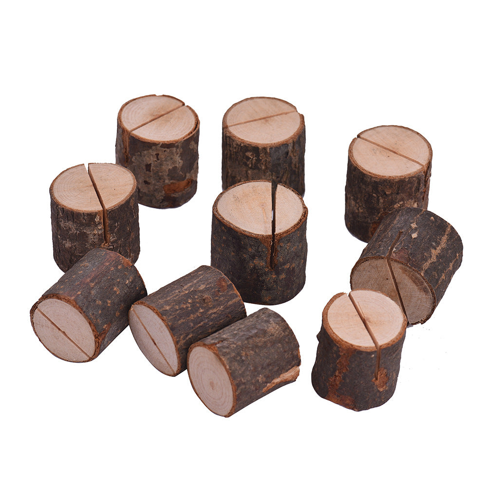 Rustic Wood Log Photo & Place Card Holder