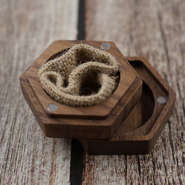 Handmade Black Walnut Ring Box | Custom Laser Engraving