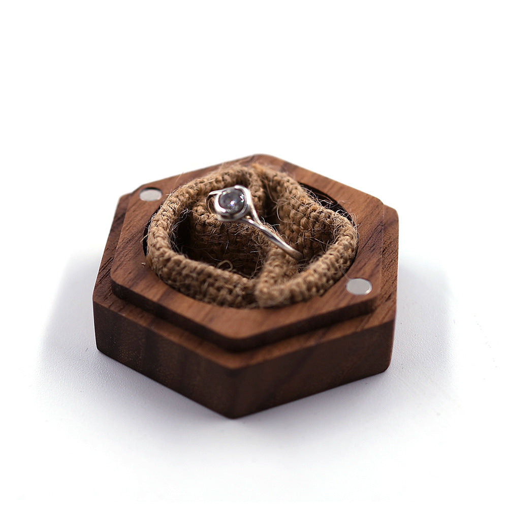 Handmade Black Walnut Ring Box | Custom Laser Engraving