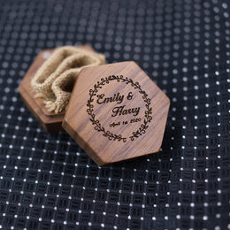 Handmade Black Walnut Ring Box | Custom Laser Engraving