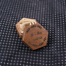 Handmade Black Walnut Ring Box | Custom Laser Engraving