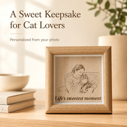 How to order a custom pet photo engraved wood frame with uploaded photo and custom text