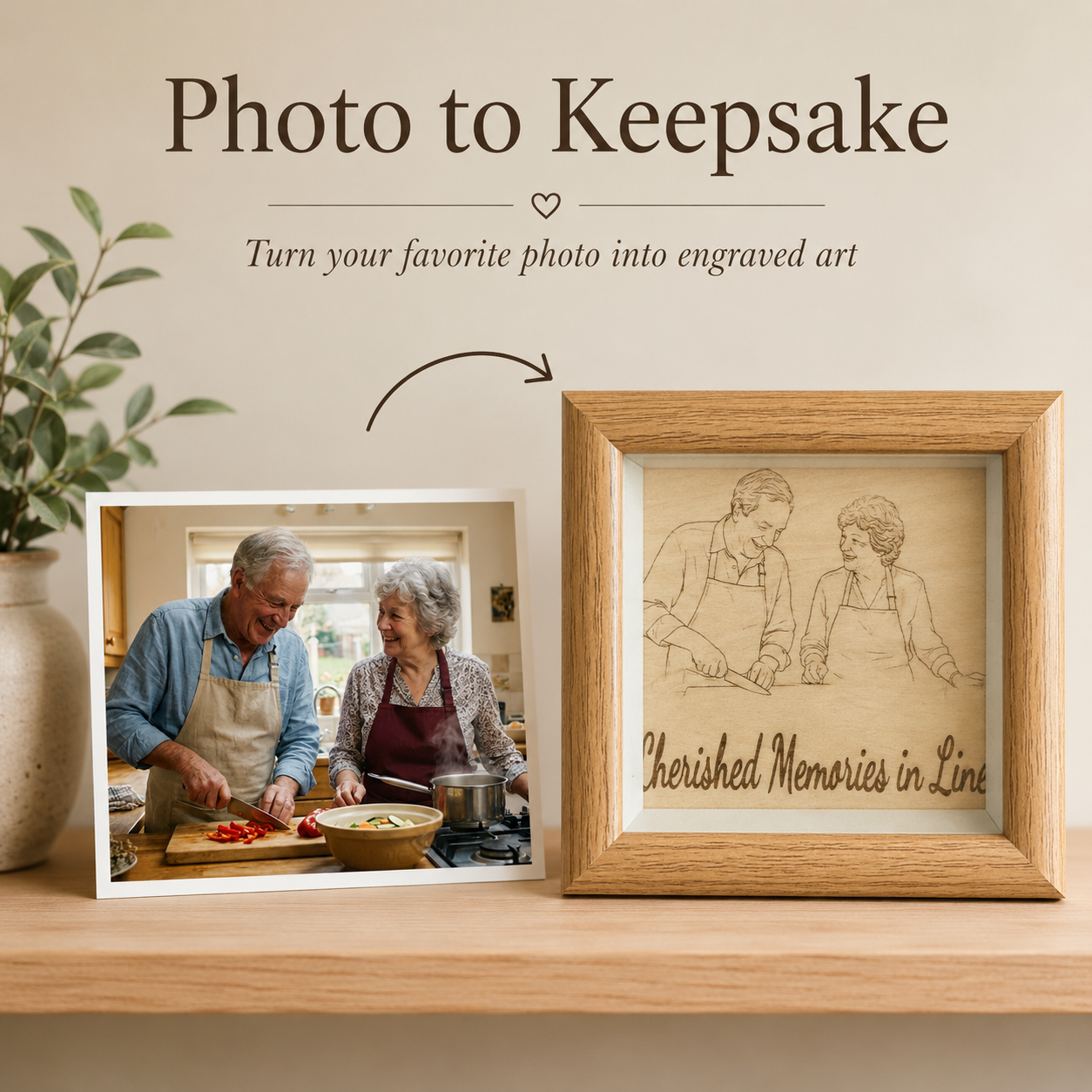 Meaningful personalized wood frame gift for parents grandparents or a long-time couple
