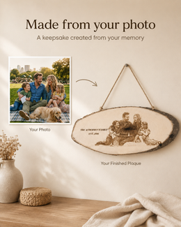 Personalized Wood Photo Hanging Plaque