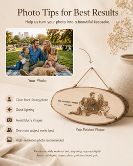 Personalized Wood Photo Hanging Plaque