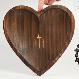 Wooden Heart Bowl | Decorative Keepsake & Jewelry Dish