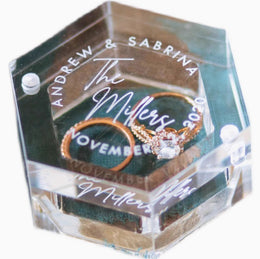 Clear Acrylic Ring Box | Custom Wedding & Engagement Holder