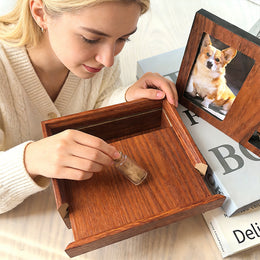 Pet Memorial Shadow Box Frame for Collar, Tags & Fur Keepsakes