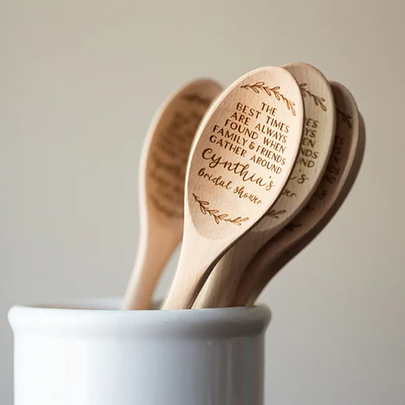 Personalized Beech Wood Spoon | Bridal Party & Wedding Gift