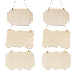 Blank Poplar Wood Door Sign for DIY Painting & Personalization