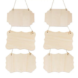 Blank Poplar Wood Door Sign for DIY Painting & Personalization