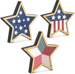 Patriotic Wooden Star Tabletop Decor | Holiday Display