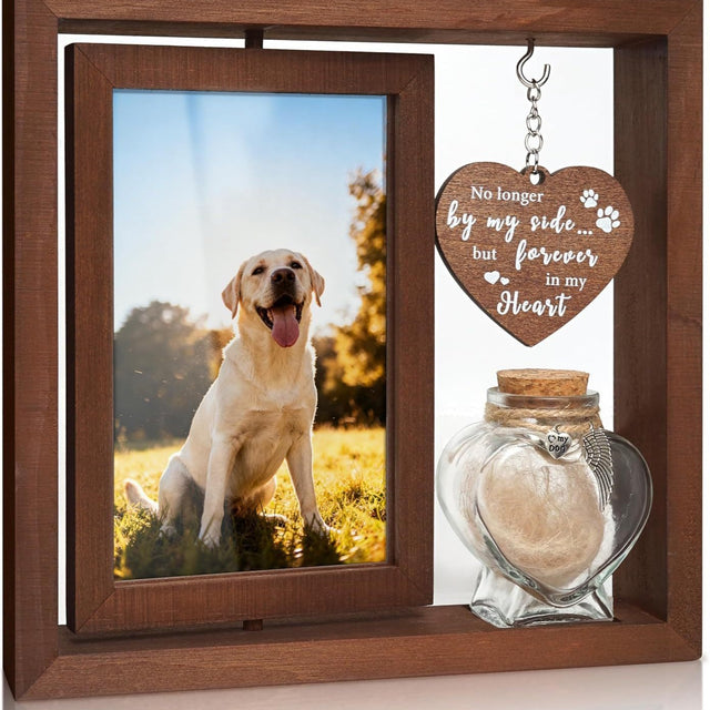 4x6 Double-Sided Rotating Wooden Pet Memorial Photo Frame