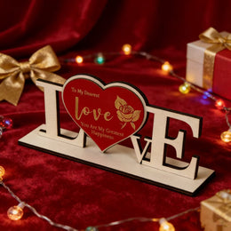 LOVE Wooden Tabletop Decor | Valentine's & Anniversary Gift