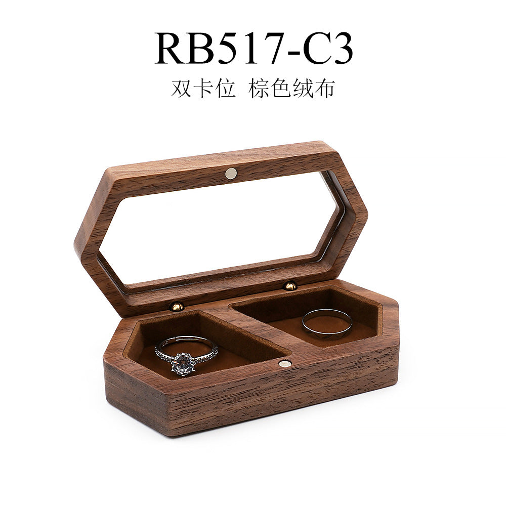 Black Walnut Ring Box | Personalized Proposal & Wedding Box