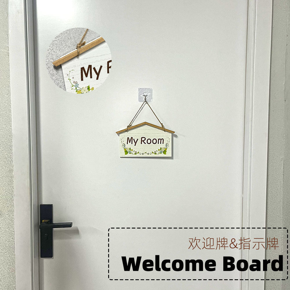 Rustic Wooden Door Sign | Welcome, My Room or Toilet