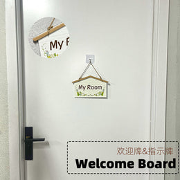 Rustic Wooden Door Sign | Welcome, My Room or Toilet