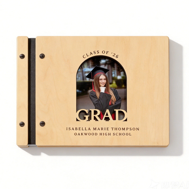 Blank Wooden Cover Guest Book | Rustic Wedding Signing Book