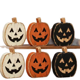 Halloween Wooden Tabletop Decor | Pumpkin, Ghost & Black Cat Sets