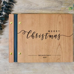 Blank Wooden Cover Guest Book | Rustic Wedding Signing Book