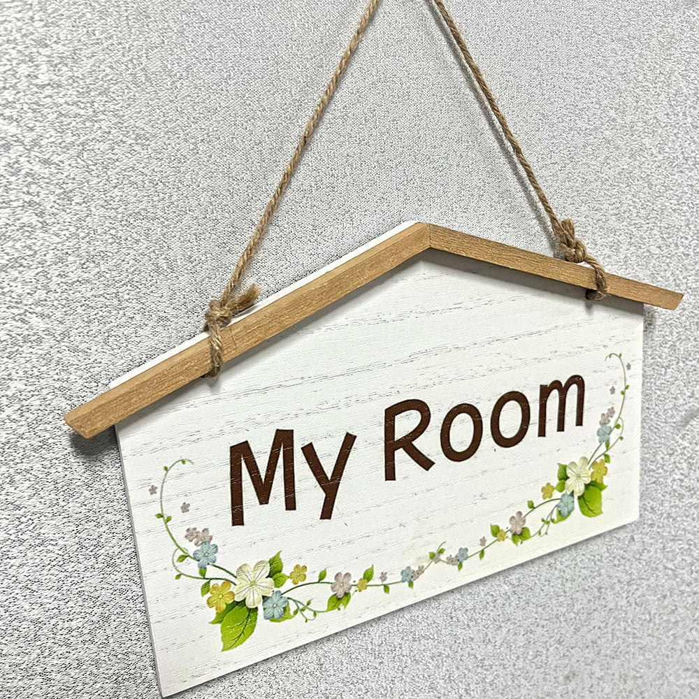 Rustic Wooden Door Sign | Welcome, My Room or Toilet