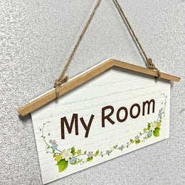 Rustic Wooden Door Sign | Welcome, My Room or Toilet
