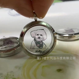 Personalized Pet Photo Memorial Necklace | Custom Name Pendant