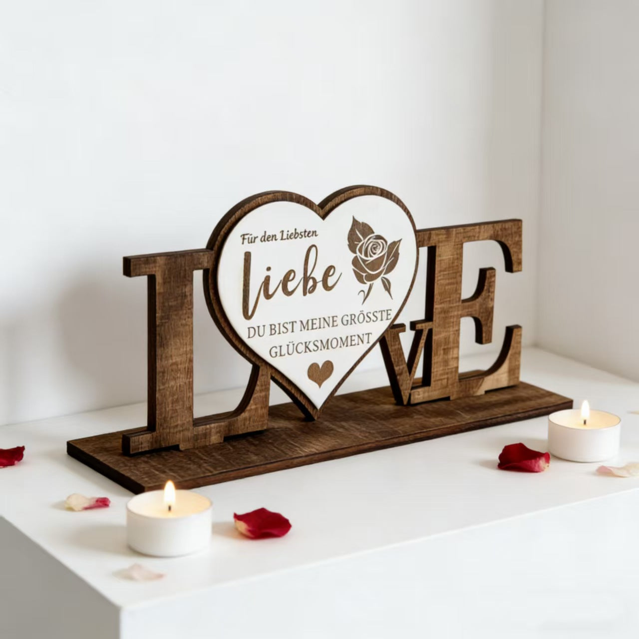 LOVE Wooden Tabletop Decor | Valentine's & Anniversary Gift