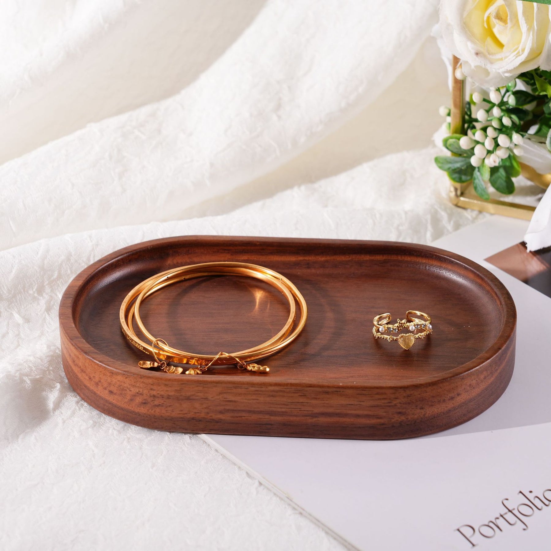 Personalized Wooden Ring Dish & Jewelry Tray | Custom Engraving