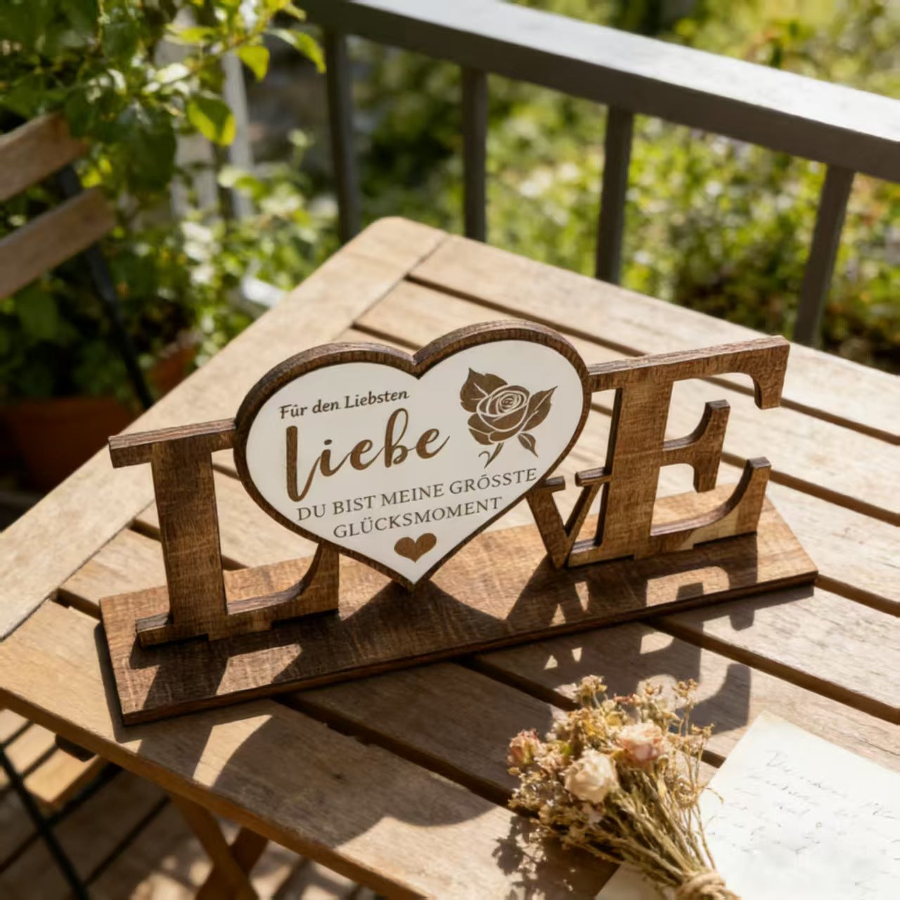 LOVE Wooden Tabletop Decor | Valentine's & Anniversary Gift