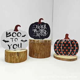 Halloween Wooden Tabletop Decor | Pumpkin, Ghost & Black Cat Sets