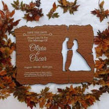 Engraved Wooden Wedding Invitation | Custom Event Invite