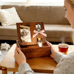 Pet Memorial Shadow Box Frame for Collar, Tags & Fur Keepsakes