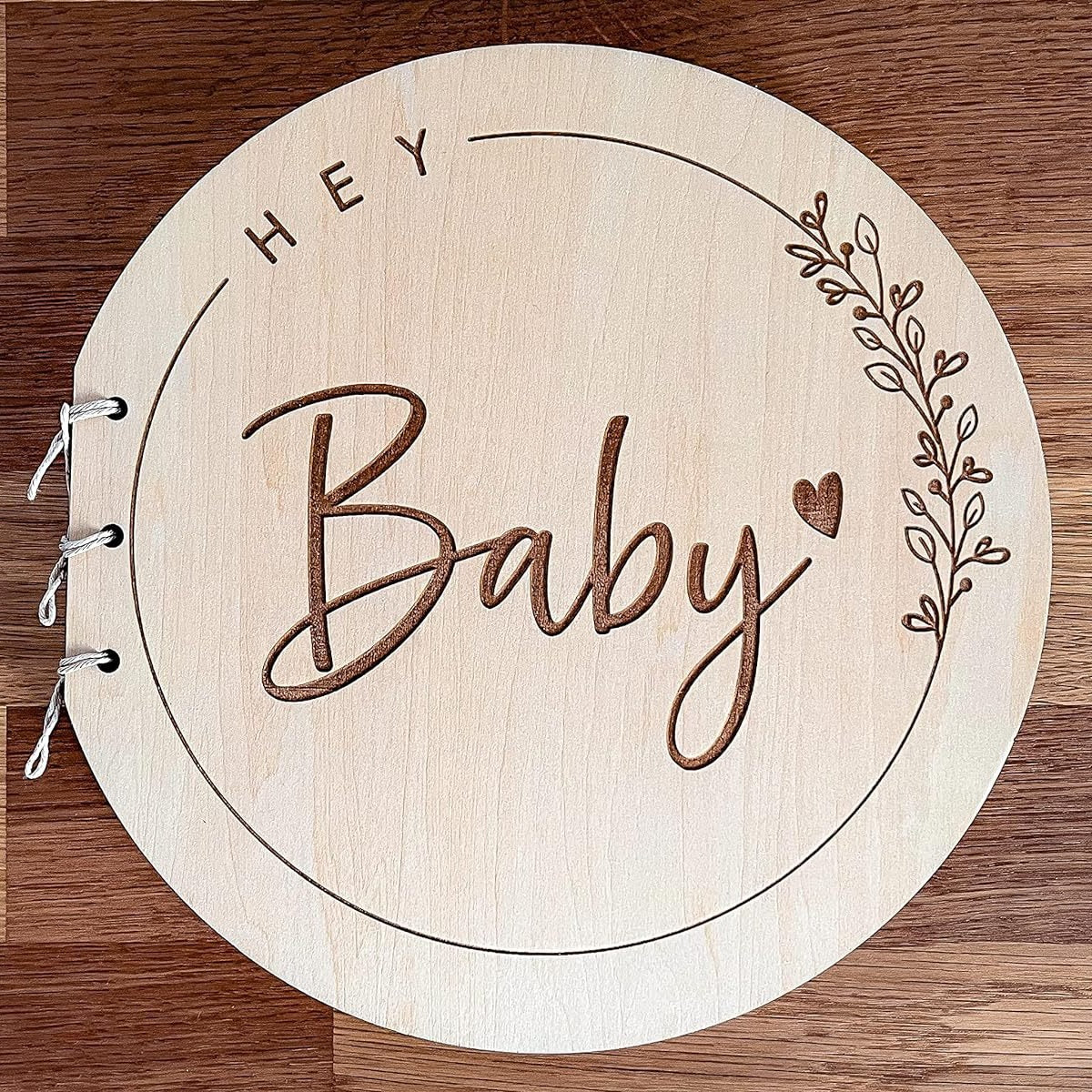 Wooden Baby Shower Guest Book | Baptism & Christening Keepsake
