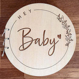 Wooden Baby Shower Guest Book | Baptism & Christening Keepsake