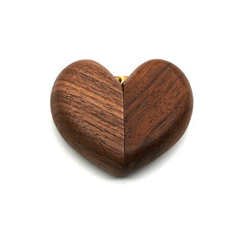 Heart-Shaped Black Walnut Ring Box | Custom Engraving