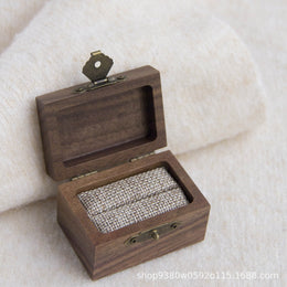 Vintage Solid Wood Ring Box | Acacia, Walnut or Olive Wood