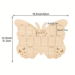 Wooden Baby Milestone Photo Frame for First-Year Memories