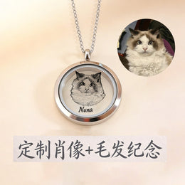 Personalized Pet Photo Memorial Necklace | Custom Name Pendant