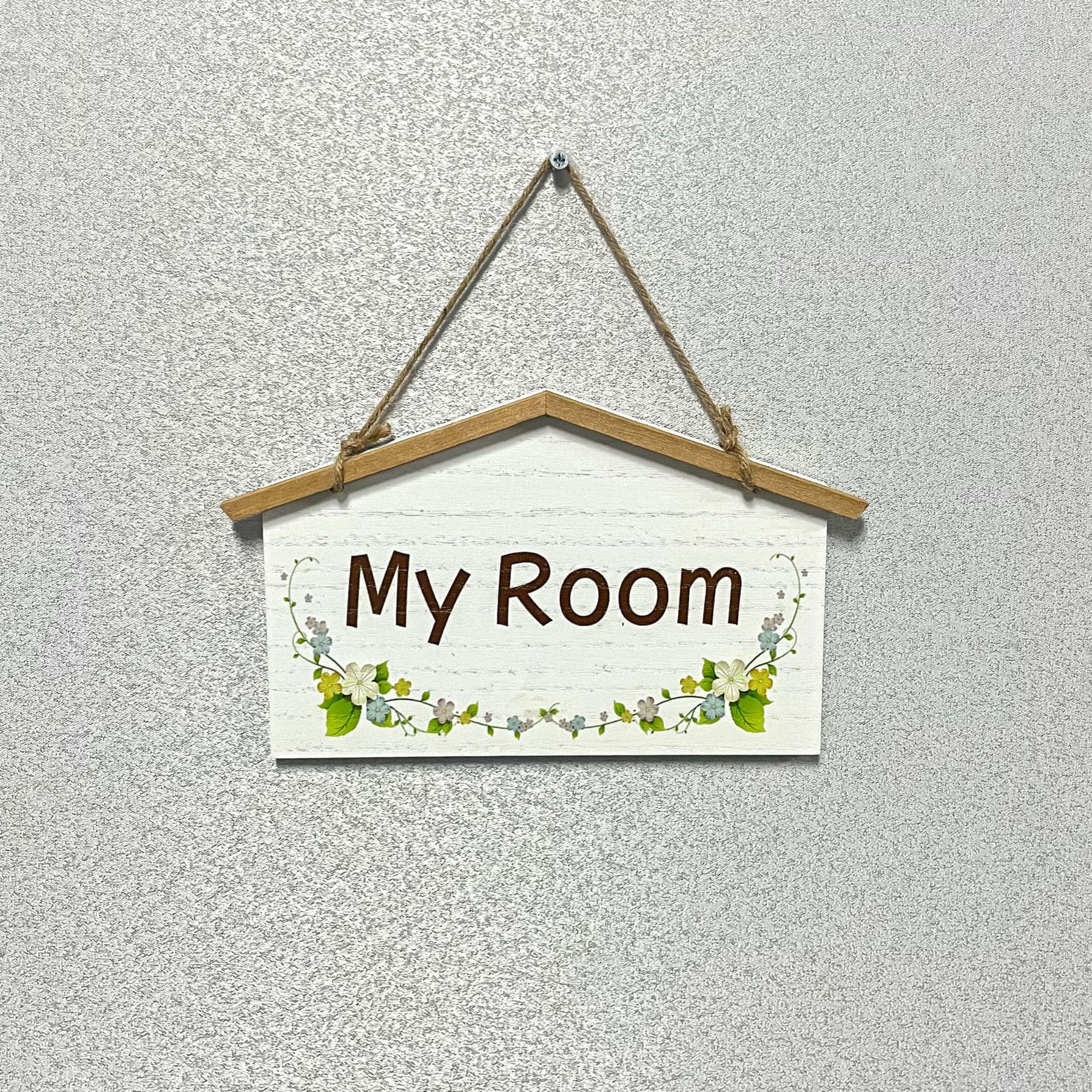 Rustic Wooden Door Sign | Welcome, My Room or Toilet