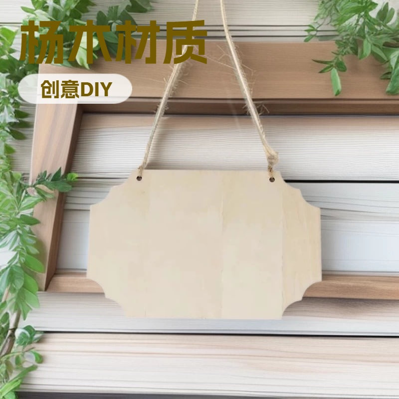 Blank Poplar Wood Door Sign for DIY Painting & Personalization