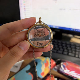 Personalized Pet Photo Memorial Necklace | Custom Name Pendant