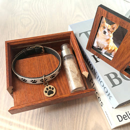 Pet Memorial Shadow Box Frame for Collar, Tags & Fur Keepsakes