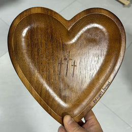 Wooden Heart Bowl | Decorative Keepsake & Jewelry Dish