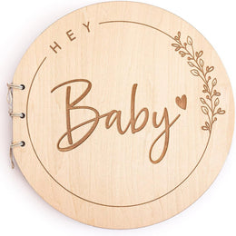 Wooden Baby Shower Guest Book | Baptism & Christening Keepsake