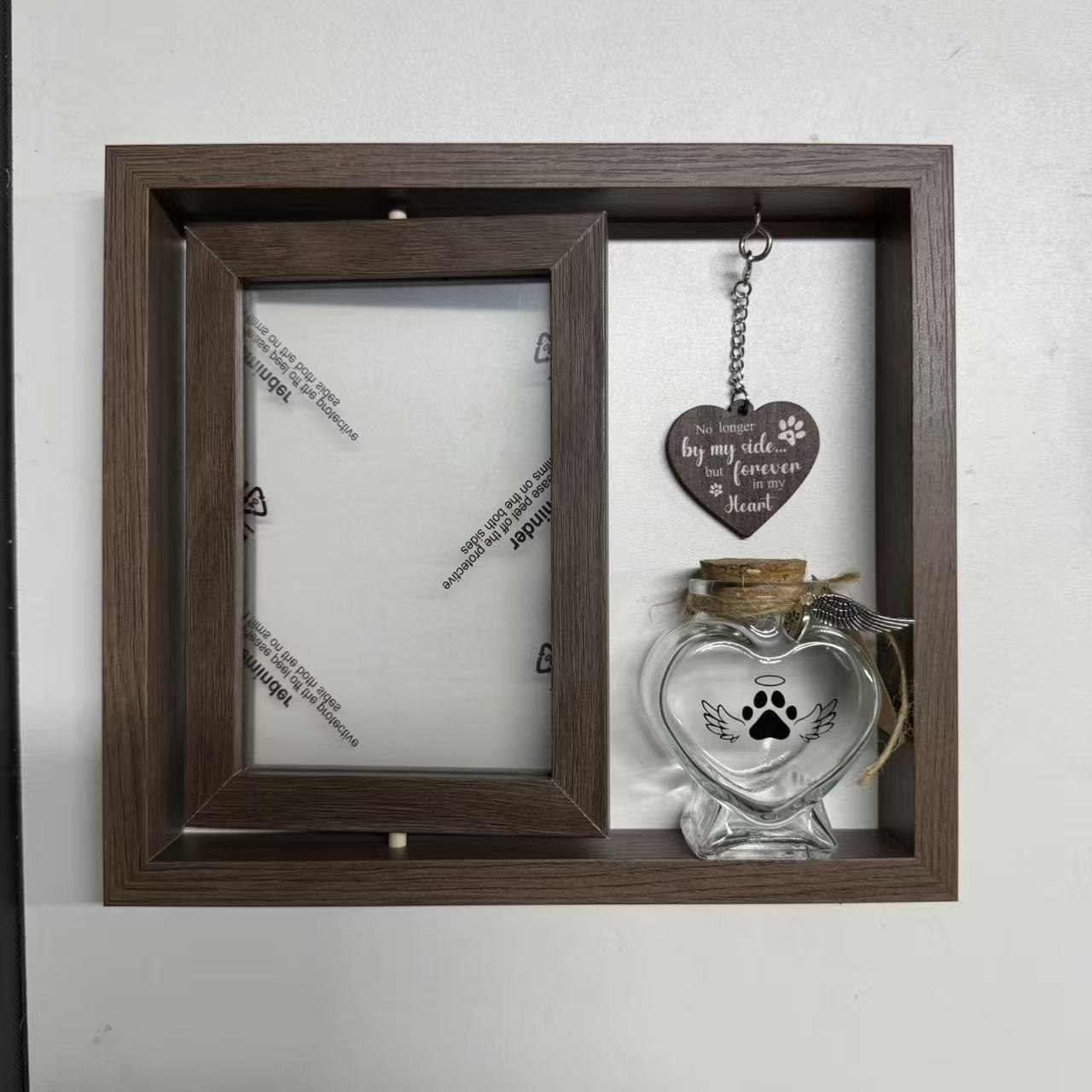 4x6 Double-Sided Rotating Wooden Pet Memorial Photo Frame