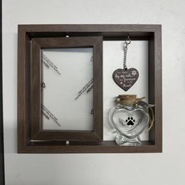 4x6 Double-Sided Rotating Wooden Pet Memorial Photo Frame