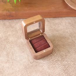 Black Walnut Ring Box with Clear Window | Single or Double Slot