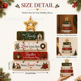 Christmas Wooden Door Hanging Sign | Holiday Wall Decor